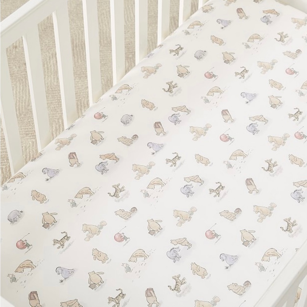 SOLD!!! Pottery Barn Organic Cotton Winnie the Pooh Crib Sheets